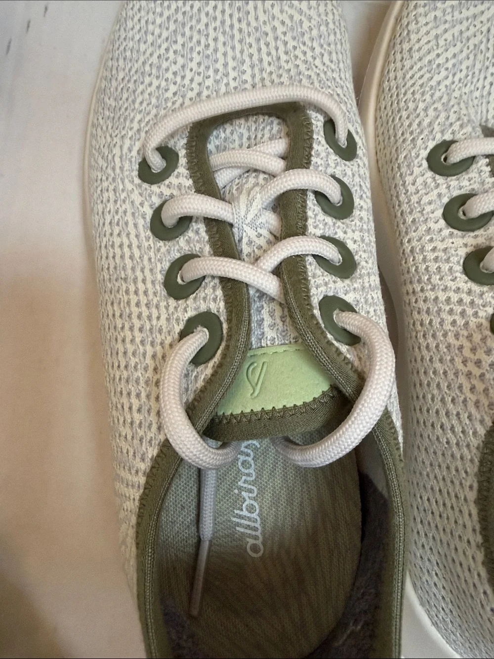 allbirds white green
